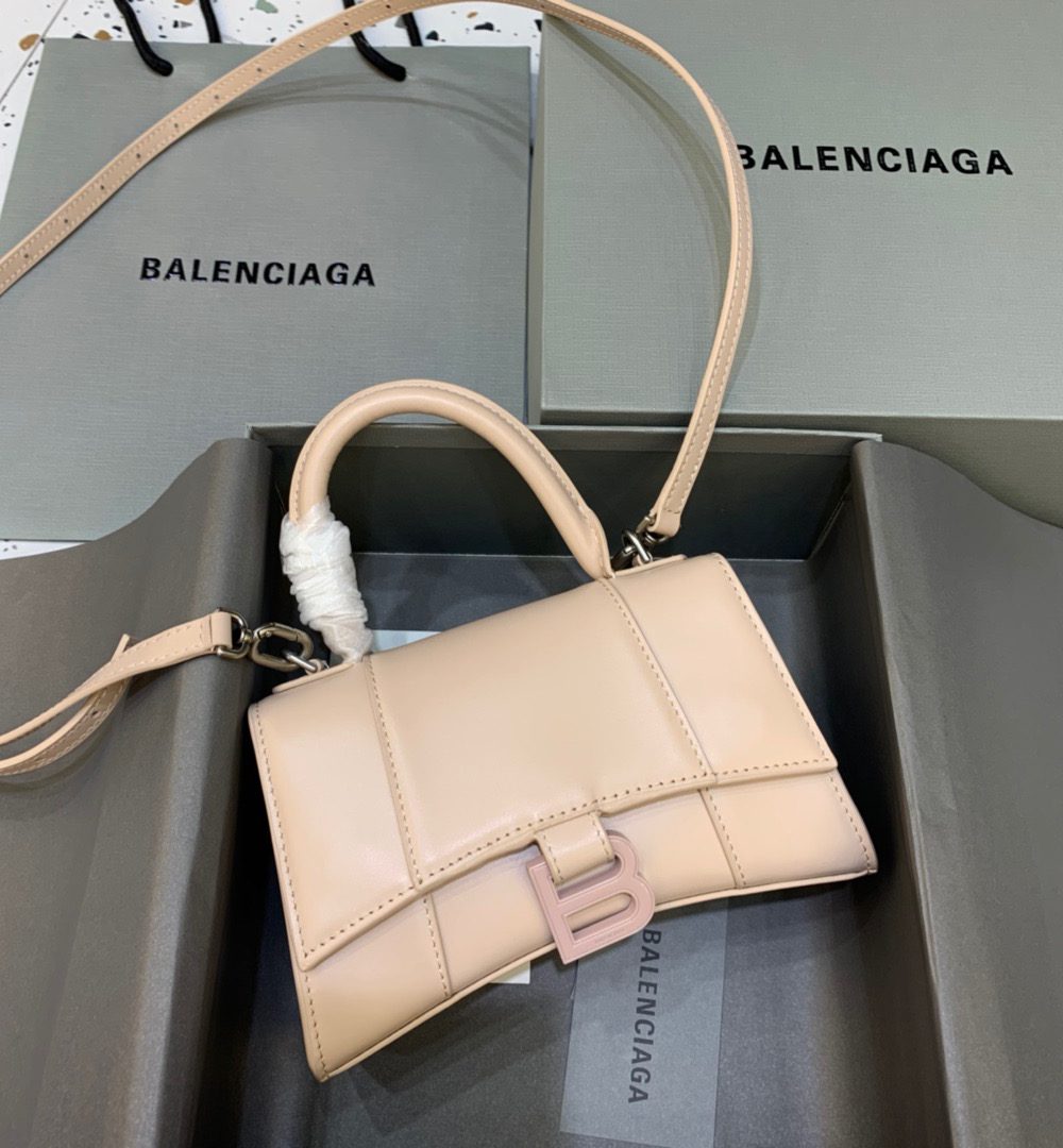 Balenciaga Hourglass XS Handbag In Beige, For Women, Women's Bags 7.4in/19cm