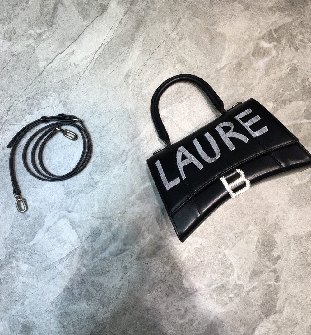 Balenciaga Hourglass XS Handbag In Black, For Women, Women's Bags 7.4in/19cm