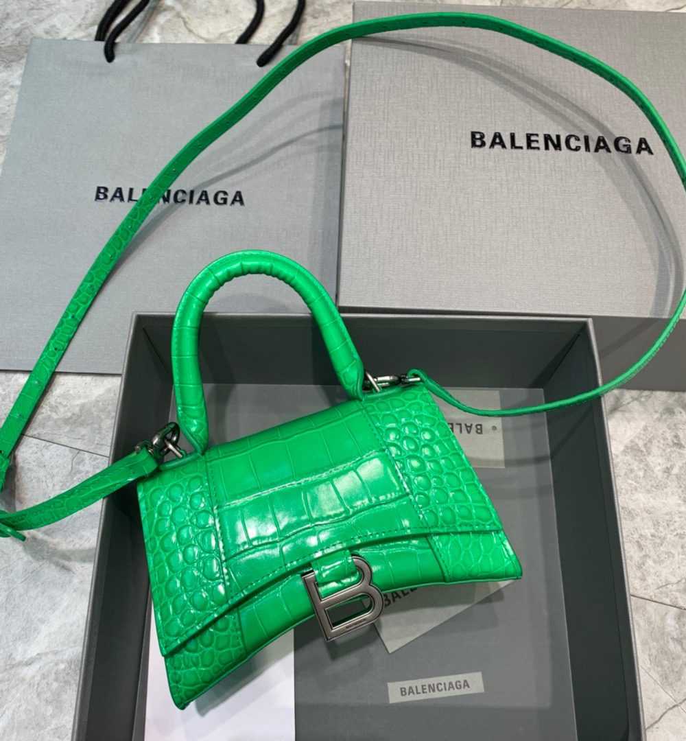 Balenciaga Hourglass XS Handbag In Bright Green, For Women, Women's Bags 7.4in/19cm