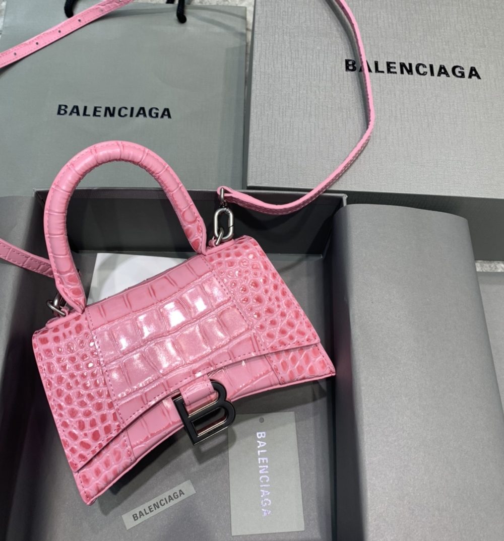 Balenciaga Hourglass XS Handbag In Dark Pink, For Women, Women's Bags 7.4in/19cm