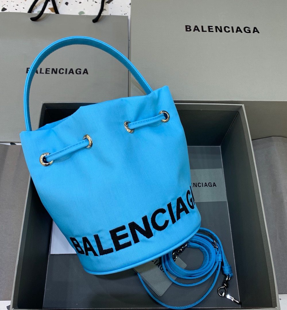 Balenciaga Le Cagole Medium Bucket Bag In Light Blue, For Women, Women's Bags 7in/18cm