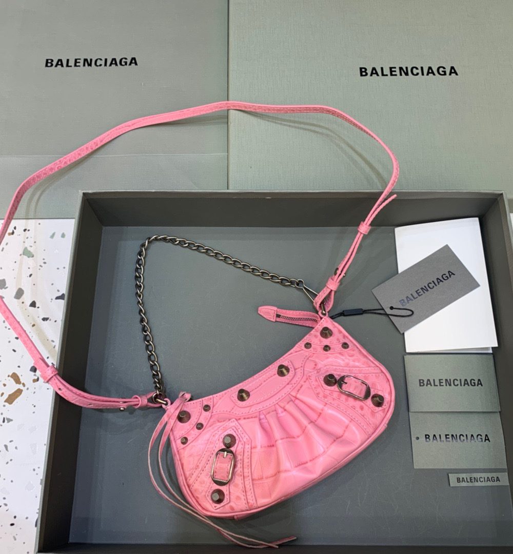 Balenciaga Le Cagole Mini Bag With Chain In Pink, For Women, Women's Bags 8.2in/21cm