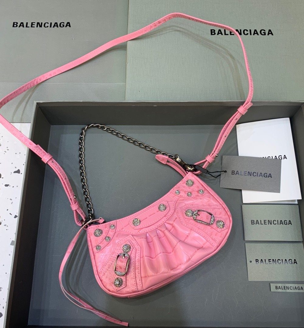 Balenciaga Le Cagole Mini Bag With Chain In Pink, For Women, Women's Bags 8.2in/21cm 69581423EBY5812