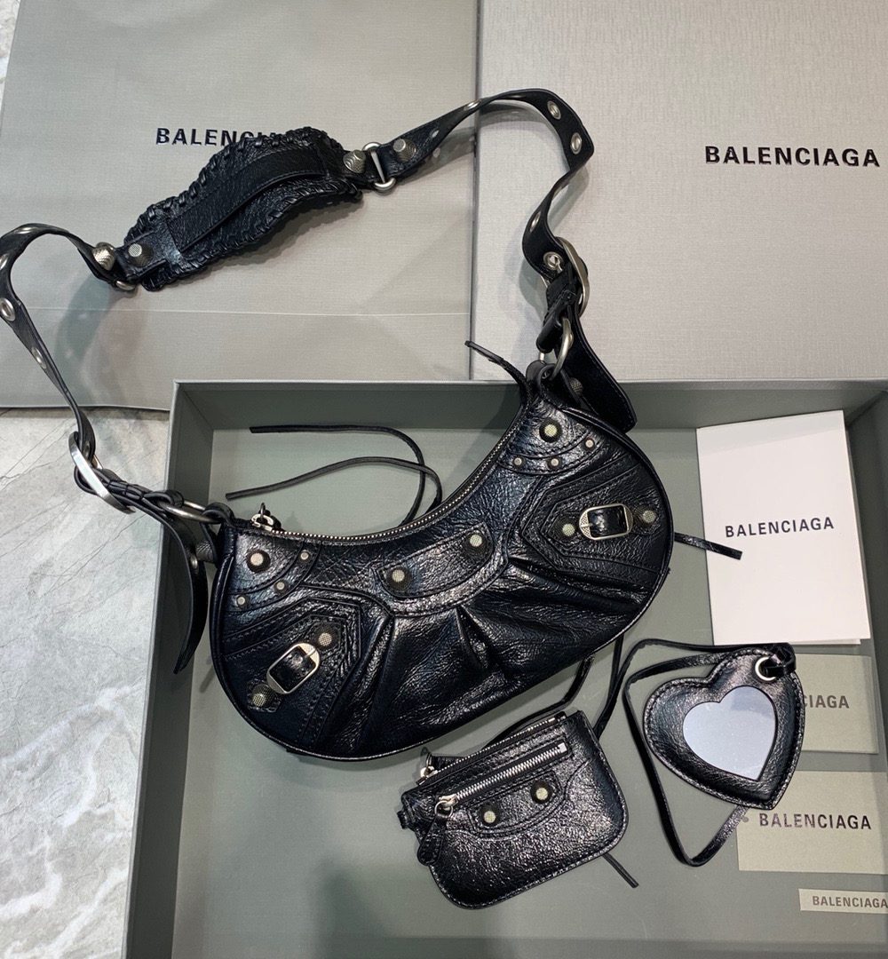 Balenciaga Le Cagole XS Shoulder Bag In Black, For Women, Women's Bags 10.2in/26cm 671309210BK1000