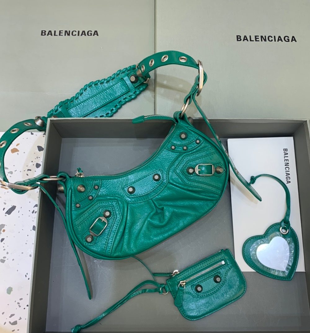 Balenciaga Le Cagole XS Shoulder Bag In Green, For Women, Women's Bags 10.2in/26cm
