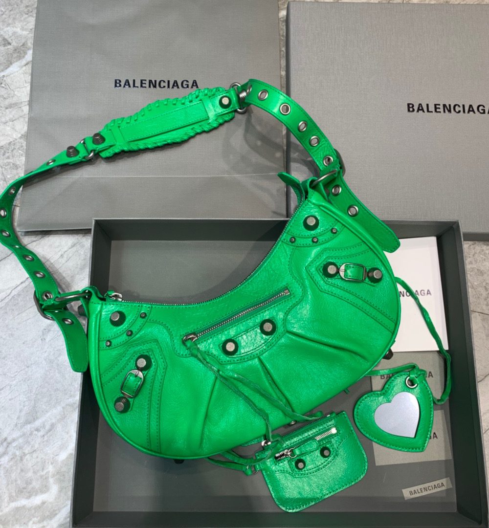 Balenciaga Le Cagole XS Shoulder Bag In Green, For Women, Women's Bags 13in/33cm