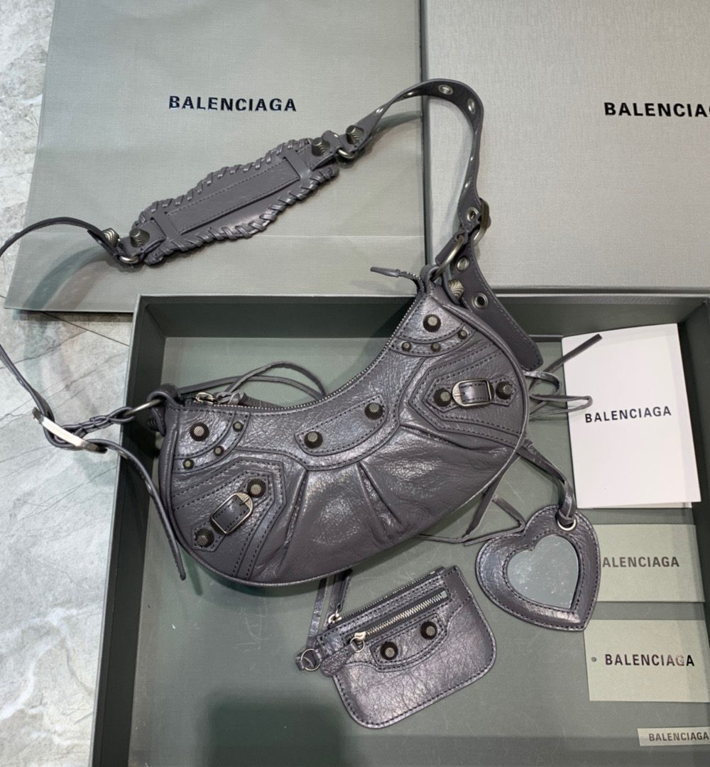 Balenciaga Le Cagole XS Shoulder Bag In Grey, For Women, Women's Bags 10.2in/26cm