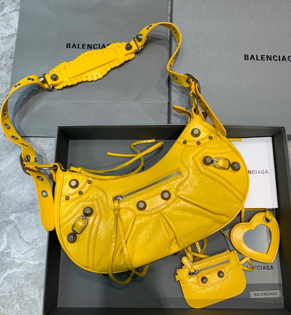 Balenciaga Le Cagole XS Shoulder Bag In Yellow, For Women, Women's Bags 13in/33cm