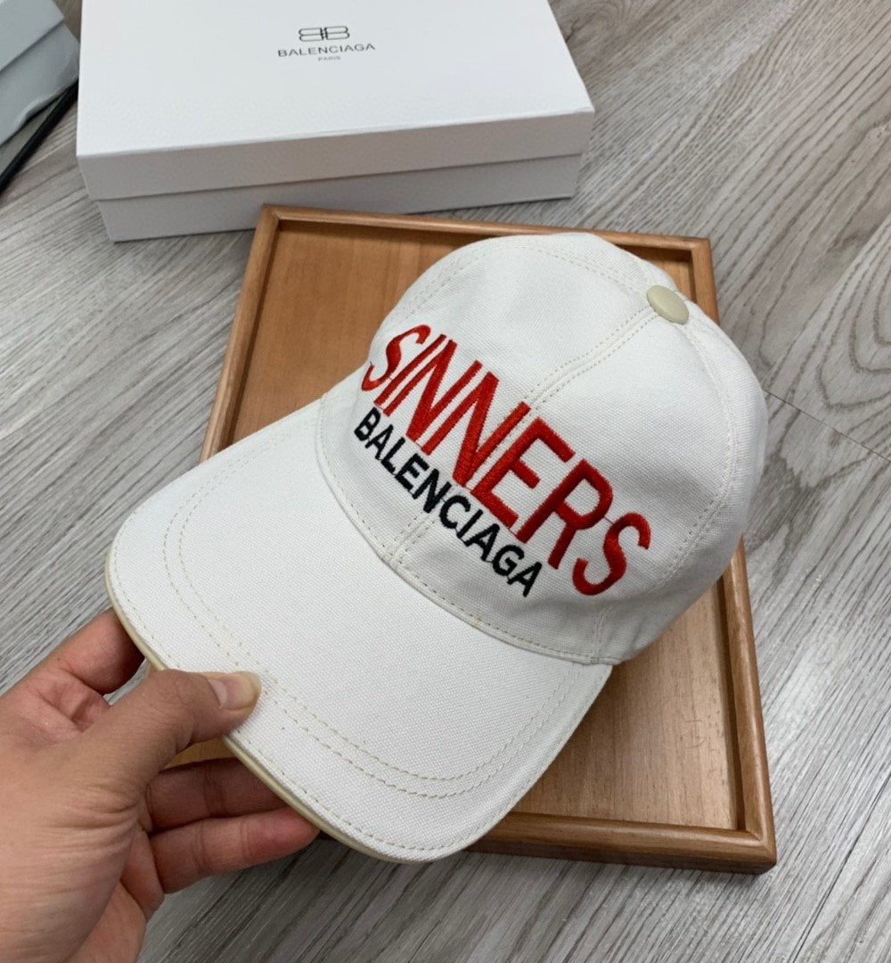 Balenciaga Logo Cap In White