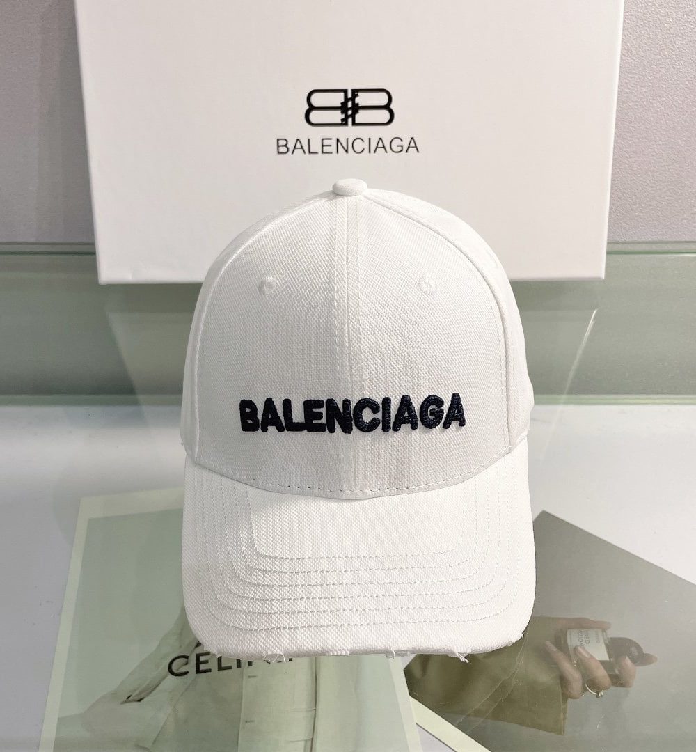 Balenciaga Logo Front Cap In White