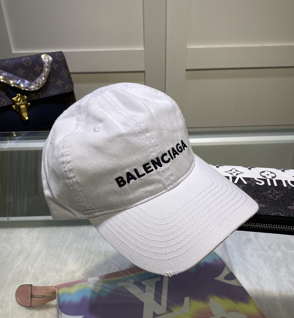 Balenciaga Logo Front Cap In White