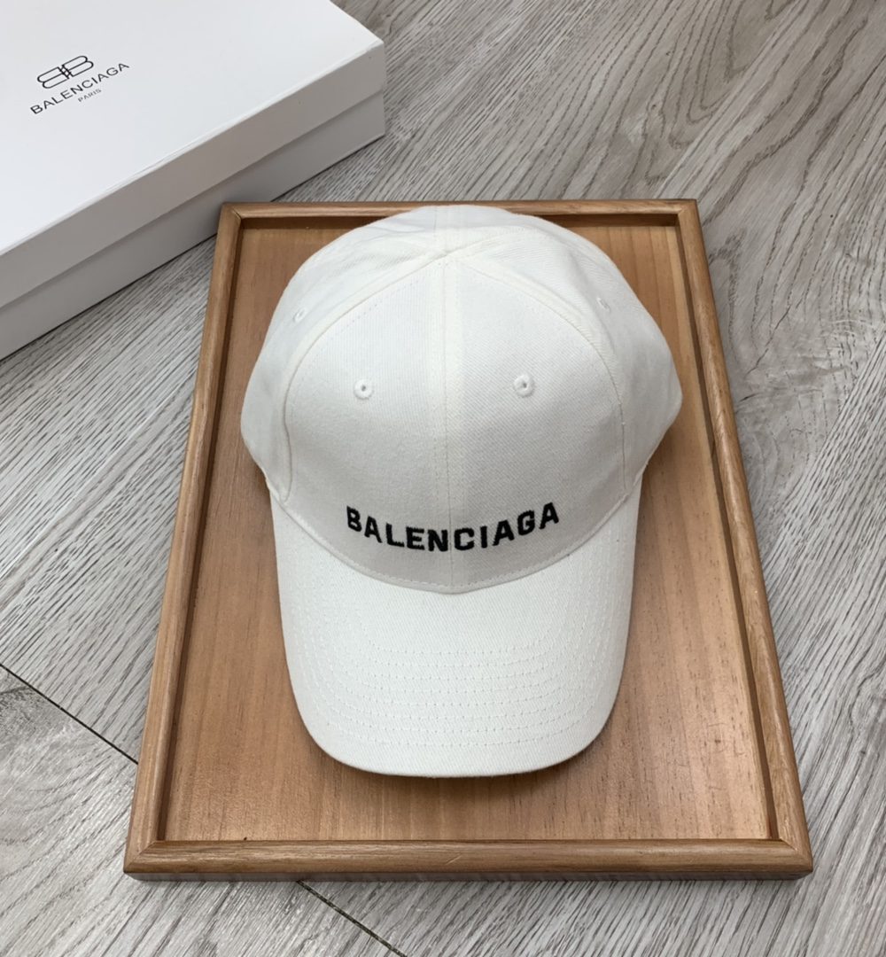 Balenciaga Logo Front Cap In White