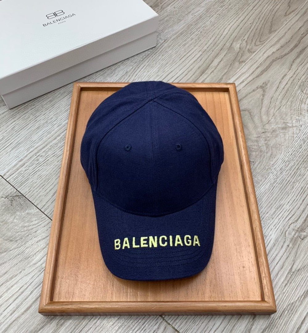 Balenciaga Logo Visor Cap In Blue