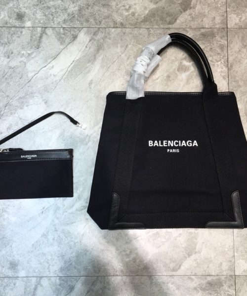 Balenciaga Navy Medium Cabas Tote Bag In Black, For Women, Women's Bags 14.1in/36cm