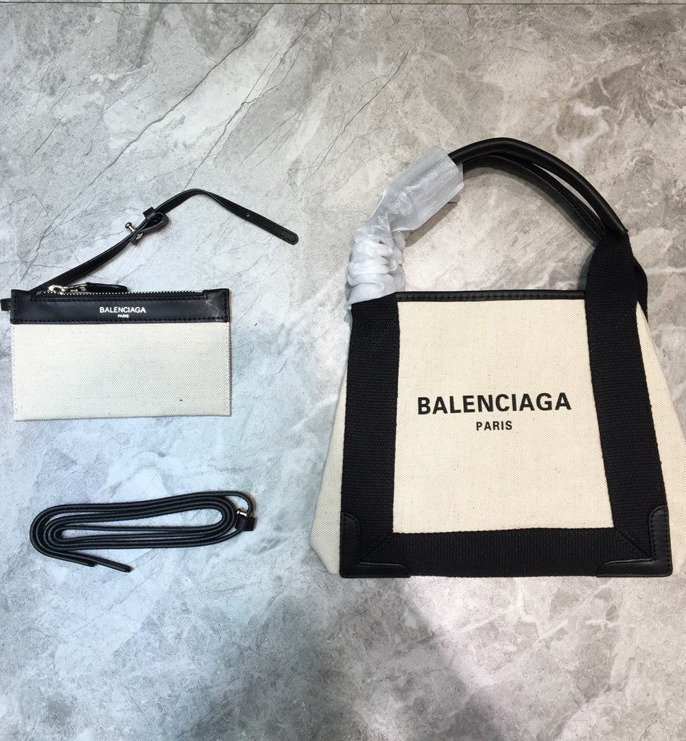 Balenciaga Navy Small Cabas Tote Bag In Black, For Women, Women's Bags 18.5in/47cm 3399332HH3N9260