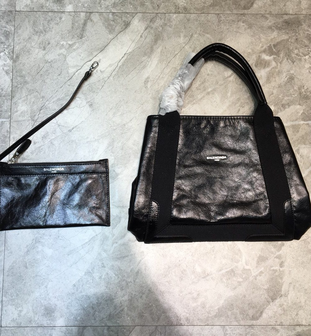 Balenciaga Navy Small Cabas Tote Bag In Black, For Women, Women's Bags 18.5in/47cm