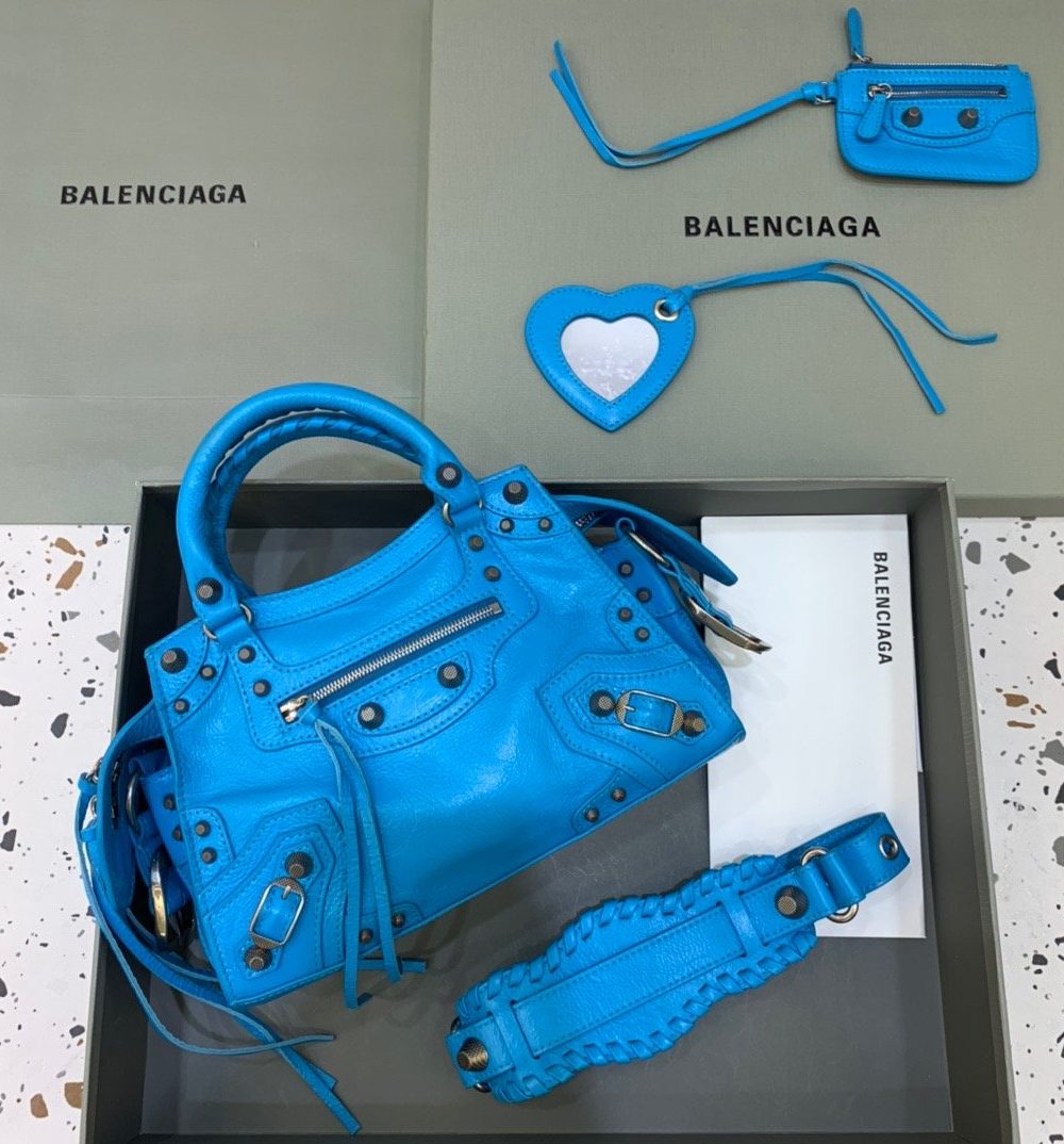 Balenciaga Neo Cagole XS Handbag In Blue, For Women, Women's Bags 10.2in/26cm