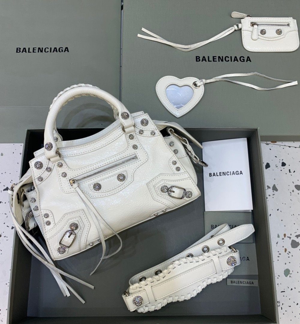 Balenciaga Neo Cagole XS Handbag In White, For Women, Women's Bags 15.3in/39cm 700451210B09104