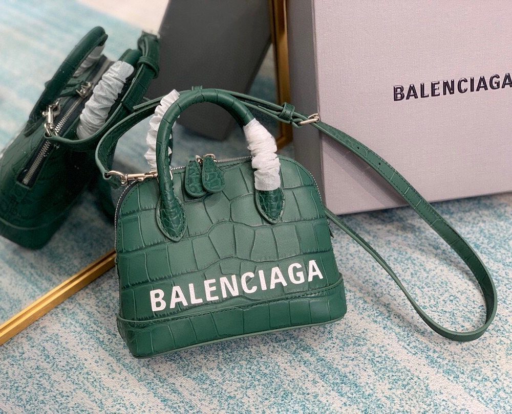 Balenciaga Ville Mini Handbag In Dark Green, For Women, Women's Bags 7in/18cm