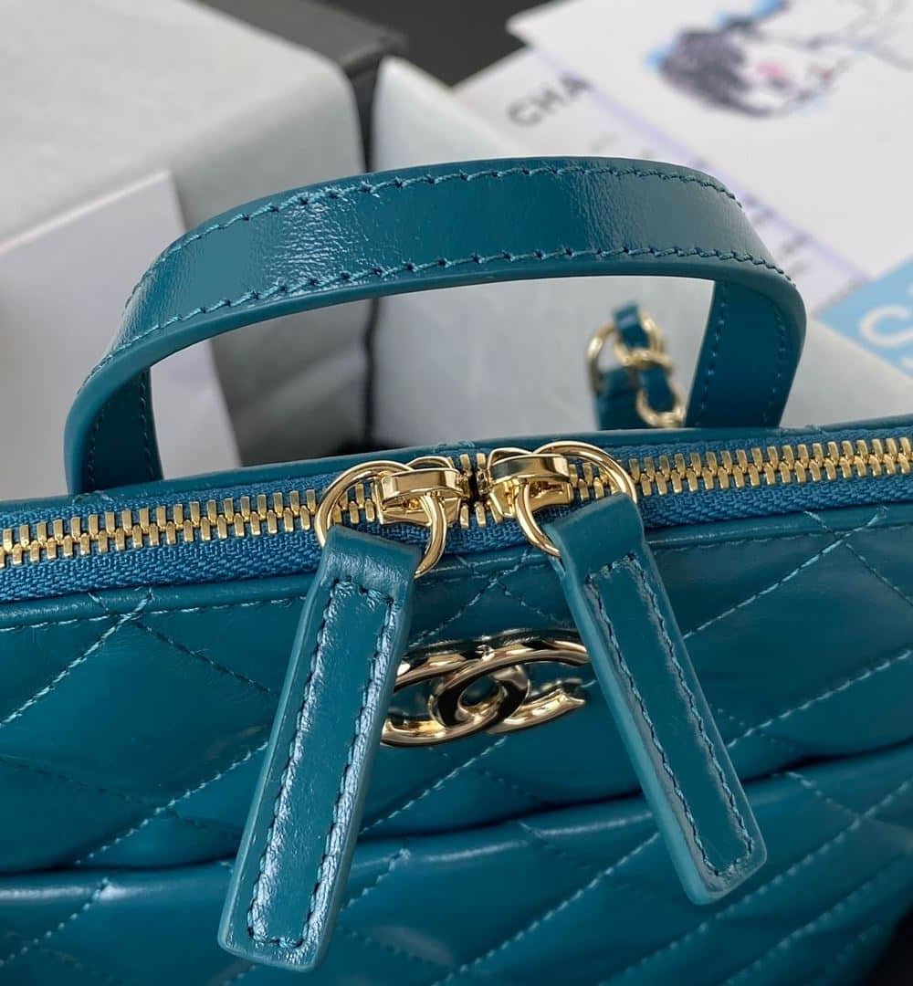 [REP 1:1] CC Rucksack Backpack Black/White/Pink/ Steel Blue For Women 7.1in / 18cm AS3332