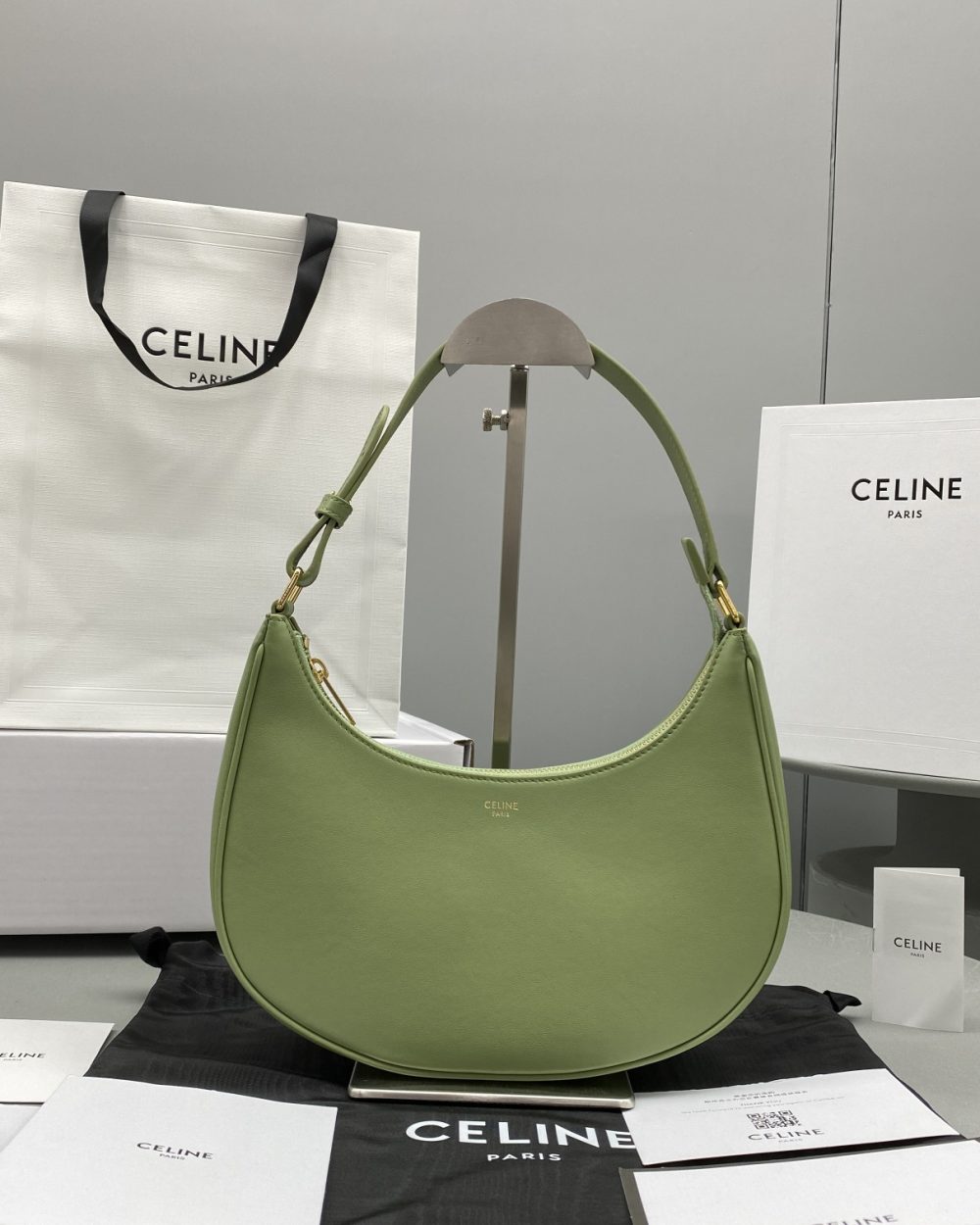 1:1 Replica Celine Ava Bag Green For Women 9in/23.5cm