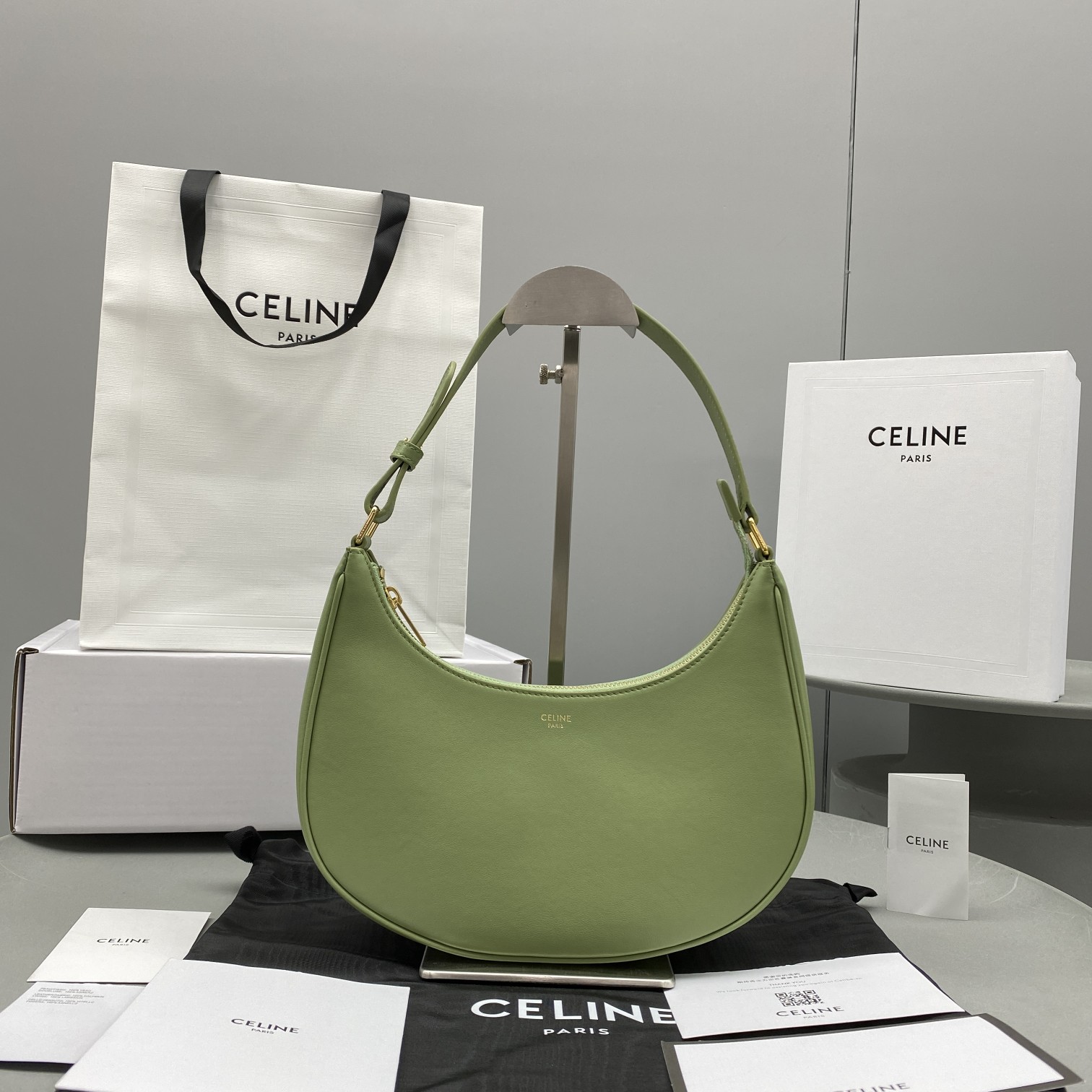 1:1 Replica Celine Ava Bag Green For Women 9in/23.5cm