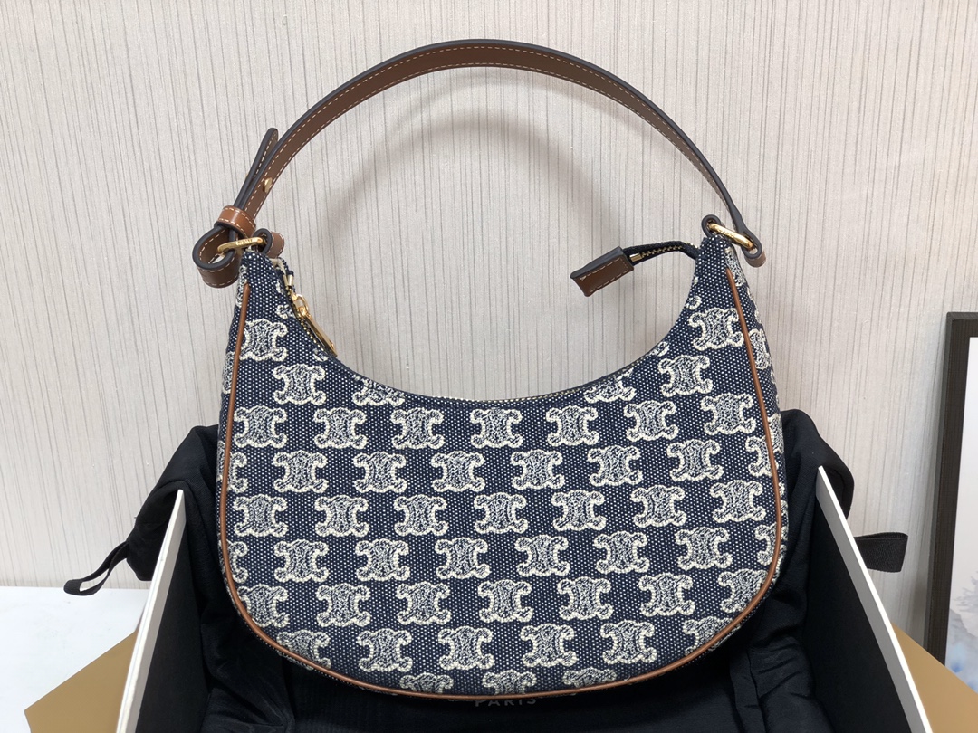 1:1 Replica Celine Ava Bag In Triomphe Canvas Denim For Women 9in/23cm - Image 5