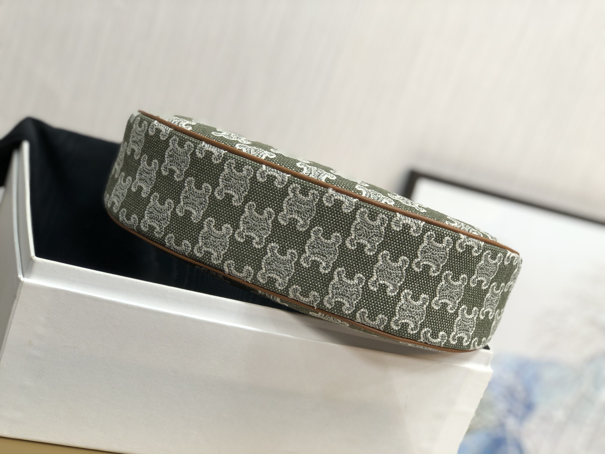 1:1 Replica Celine Ava Bag In Triomphe Canvas Green For Women 9in/23cm - Image 7