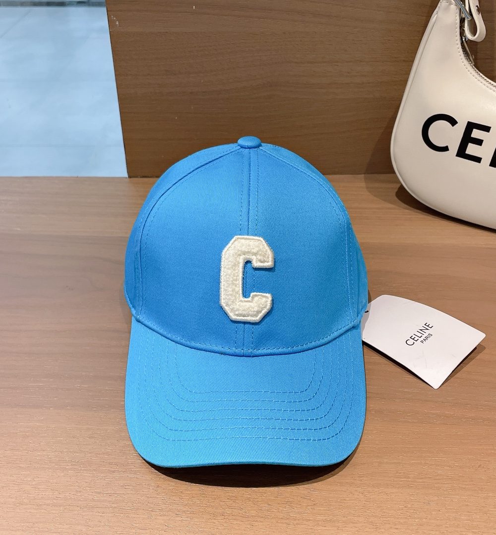 Celine Baseball Cap In Cotton Blue