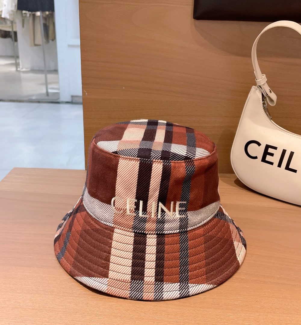 Celine Baseball Cap In Cotton Brown