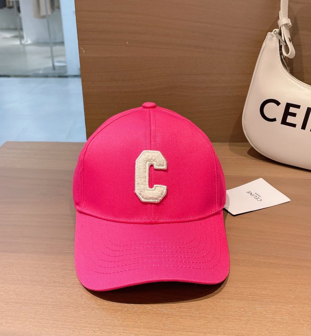 Celine Baseball Cap In Cotton Pink