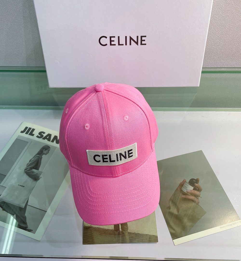 Celine Baseball Cap In Cotton Pink