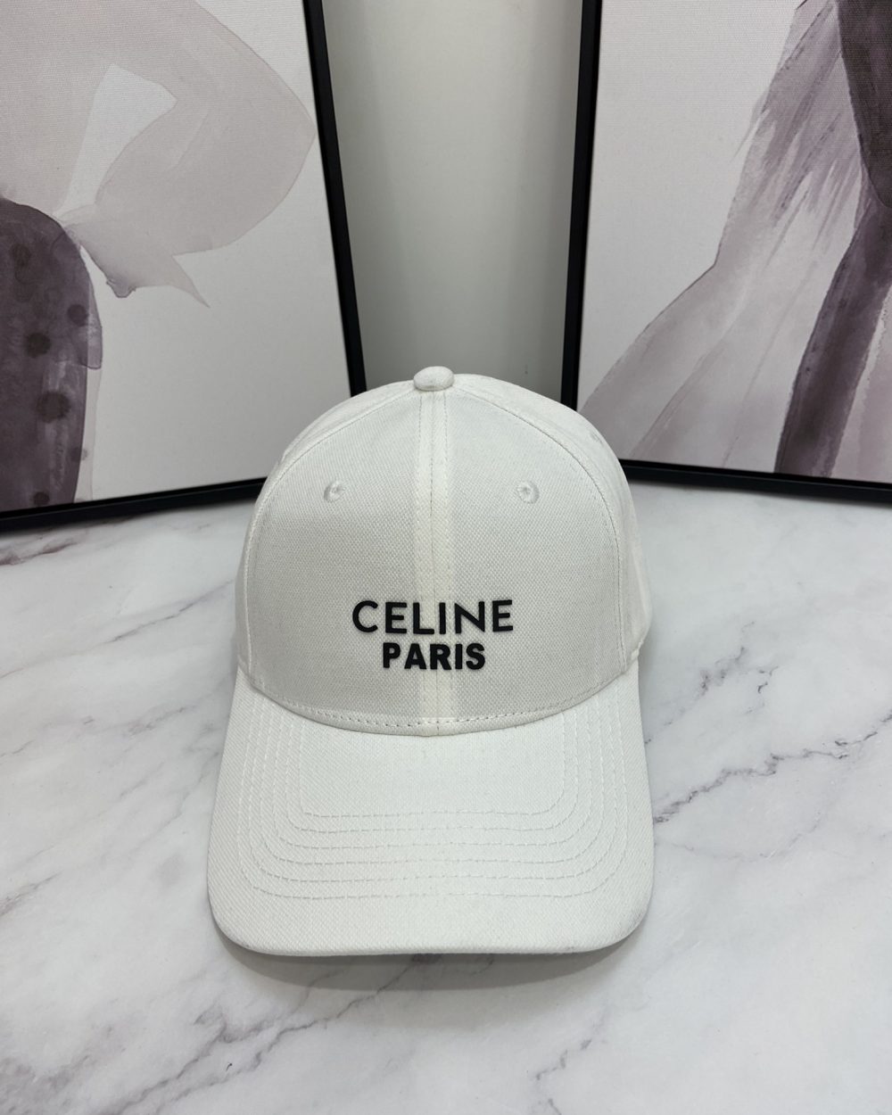 Celine Baseball Cap White Celine Cap