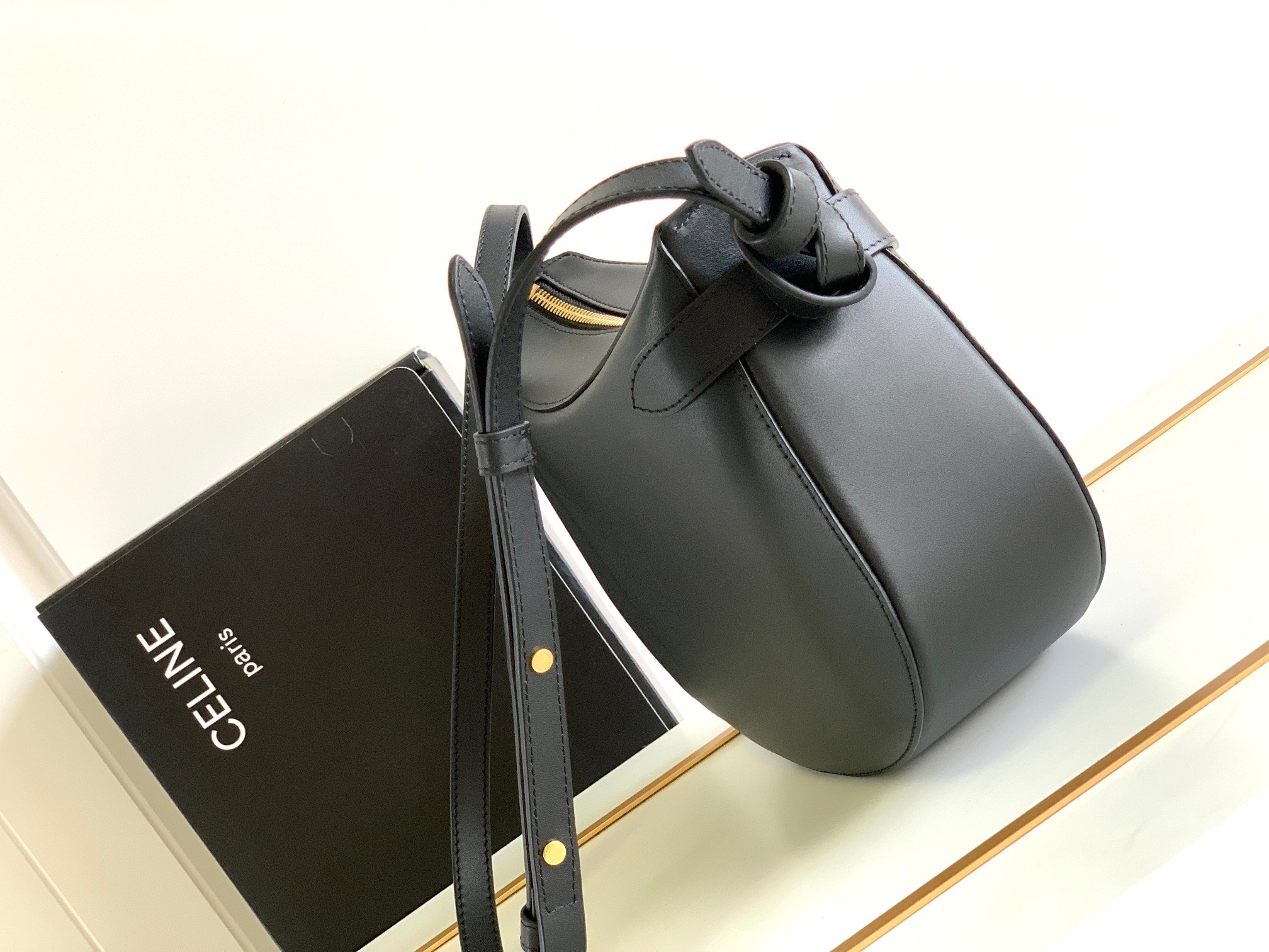 1:1 Replica Celine Besace Noeuds Francais Bag Black For Women 10in/25cm - Image 5