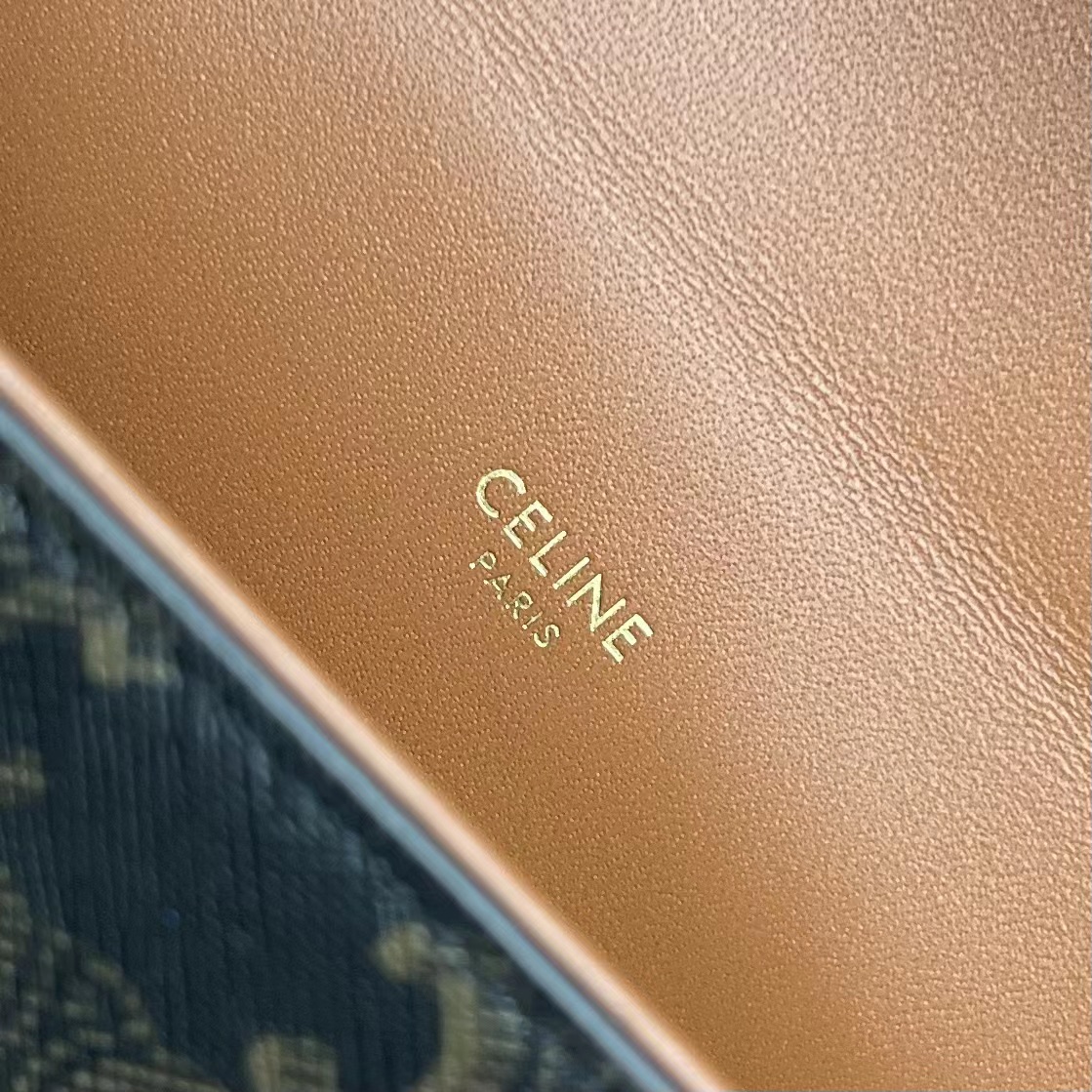 1:1 Replica Celine Box Triomphe In Triomphe Canvas Tan For Women 9in/22cm 199992CUZ.04LU - Image 6