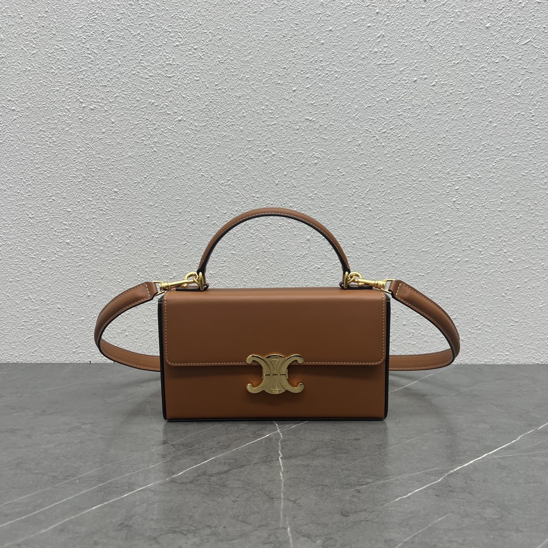 1:1 Replica Celine Box Triomphe Tan For Women 9in/22cm 199993BFN.04LU