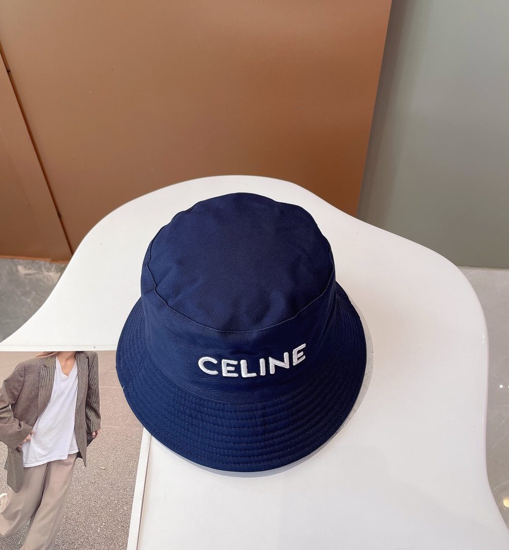 Celine Bucket Hat Dark Blue Celine Hat