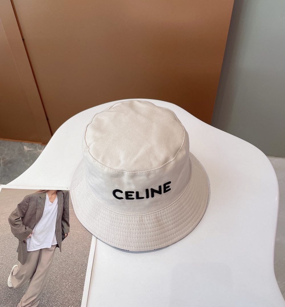Celine Bucket Hat White Celine Hat