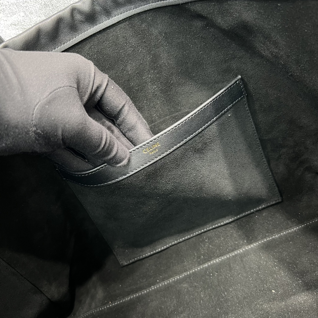 1:1 Replica Celine Cabas Drawstring Cuir Triomphe Black For Women 17in/44cm 199973DU3.38NO - Image 4