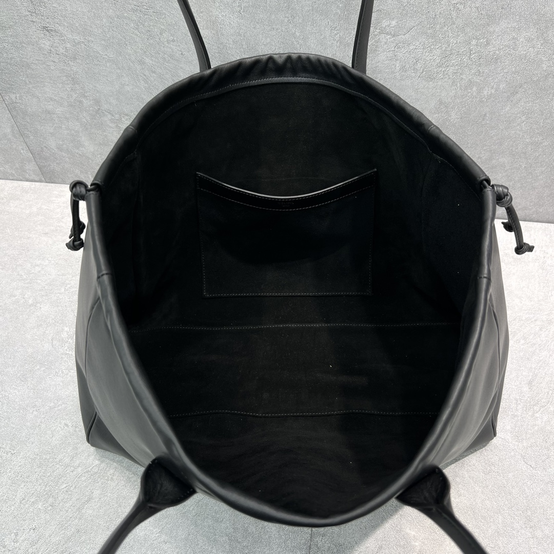 1:1 Replica Celine Cabas Drawstring Cuir Triomphe Black For Women 17in/44cm 199973DU3.38NO - Image 5
