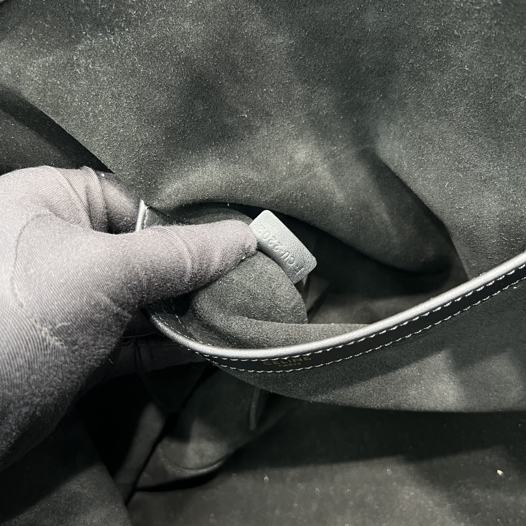 1:1 Replica Celine Cabas Drawstring Cuir Triomphe Black For Women 17in/44cm 199973DU3.38NO - Image 8