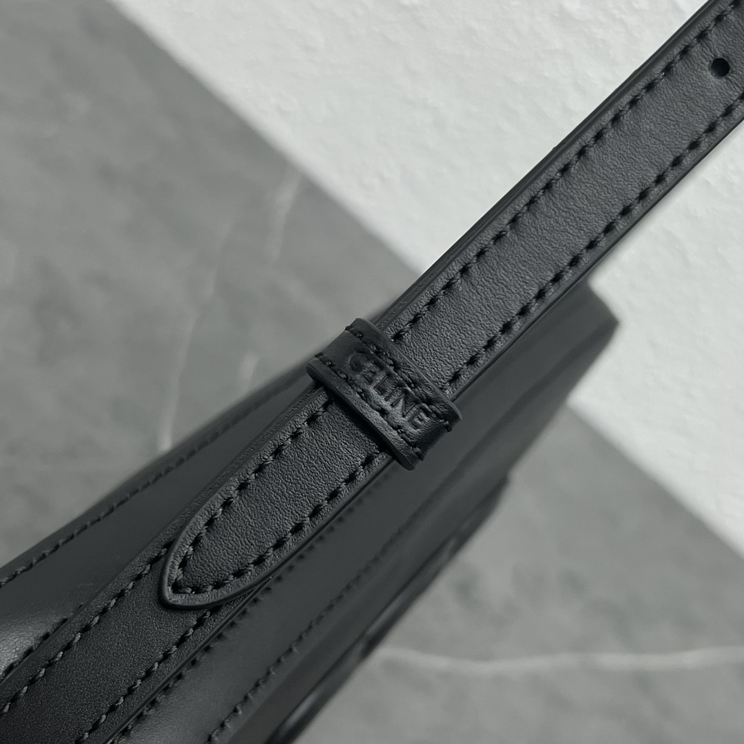 1:1 Replica Celine Camera Shoulder Bag Cuir Triomphe Black For Women 10in/26cm - Image 2