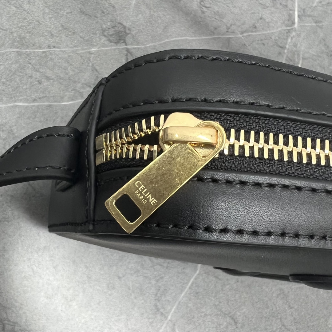 1:1 Replica Celine Camera Shoulder Bag Cuir Triomphe Black For Women 10in/26cm - Image 5