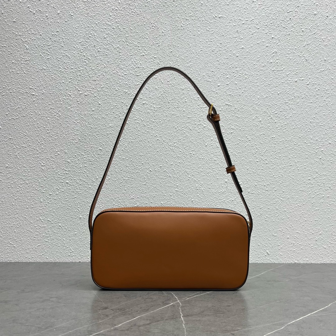 1:1 Replica Celine Camera Shoulder Bag Cuir Triomphe Brown For Women 10in/26cm 199183DU3.04LU - Image 2