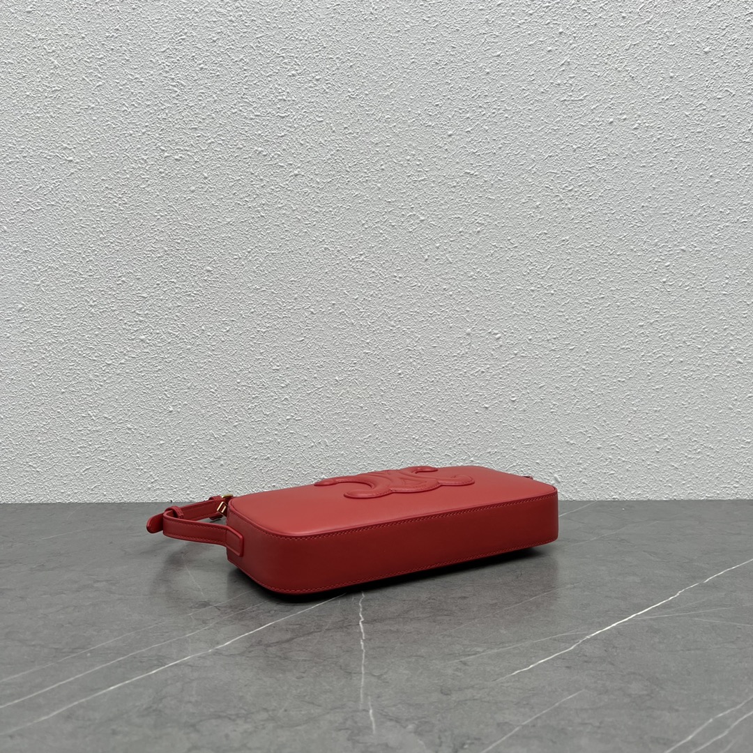 1:1 Replica Celine Camera Shoulder Bag Cuir Triomphe Red For Women 10in/26cm - Image 5