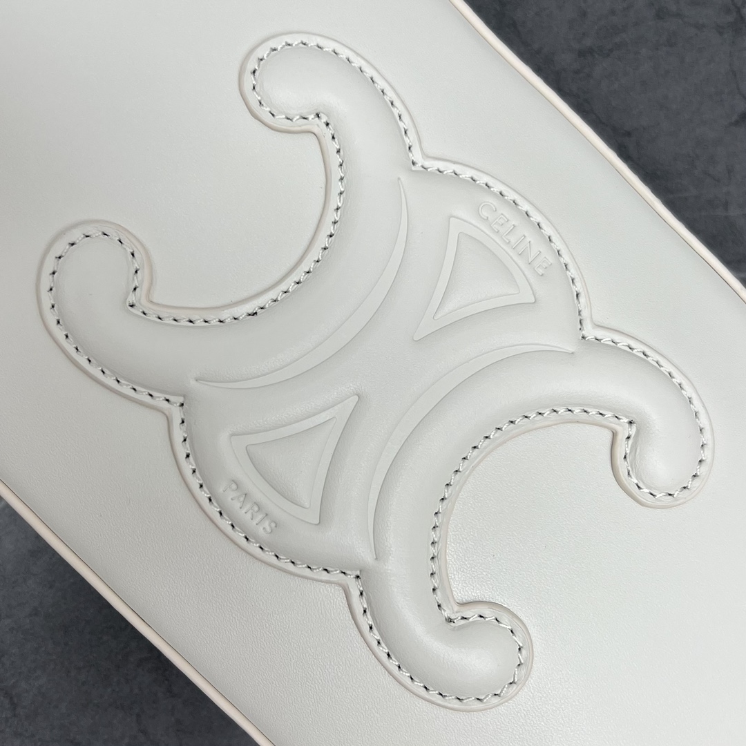 1:1 Replica Celine Camera Shoulder Bag Cuir Triomphe White For Women 10in/26cm - Image 6