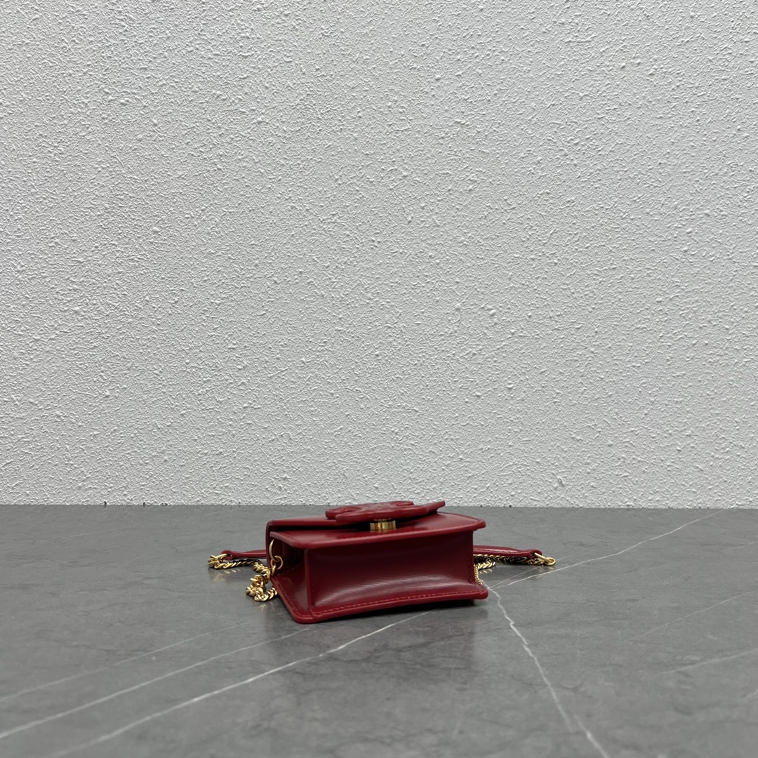 1:1 Replica Celine Card Holder On Chain Triomphe Red For Women 4in/11cm 10J743DPV.27VD - Image 9