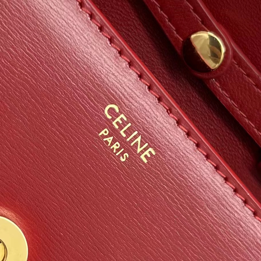 1:1 Replica Celine Card Holder On Chain Triomphe Red For Women 4in/11cm 10J743DPV.27VD - Image 8