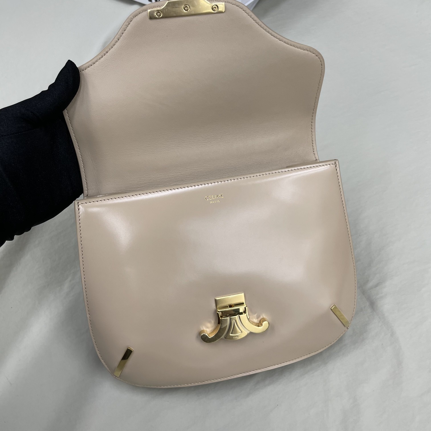 1:1 Replica Celine Chain Besace Triomphe Nude For Women 10in/24.5cm 199273BF4.03ND - Image 9