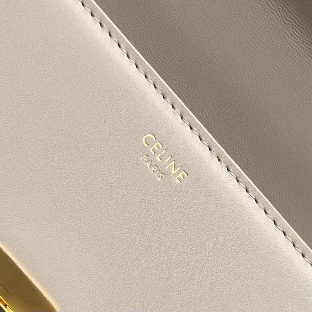 1:1 Replica Celine Chain Box Triomphe Bag Beige For Women 9in/22cm - Image 2